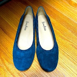 Newman Marcus Blue Suede Flats